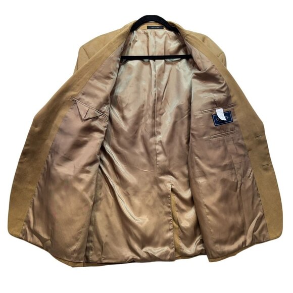 Chaps Mens Blazer 46R Camel Two-Button Single Breasted - Picture 4 of 10